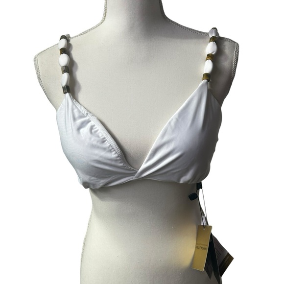 VIX womens white solid DORA KIRK bikini swim top size XL NWT - Picture 1 of 10